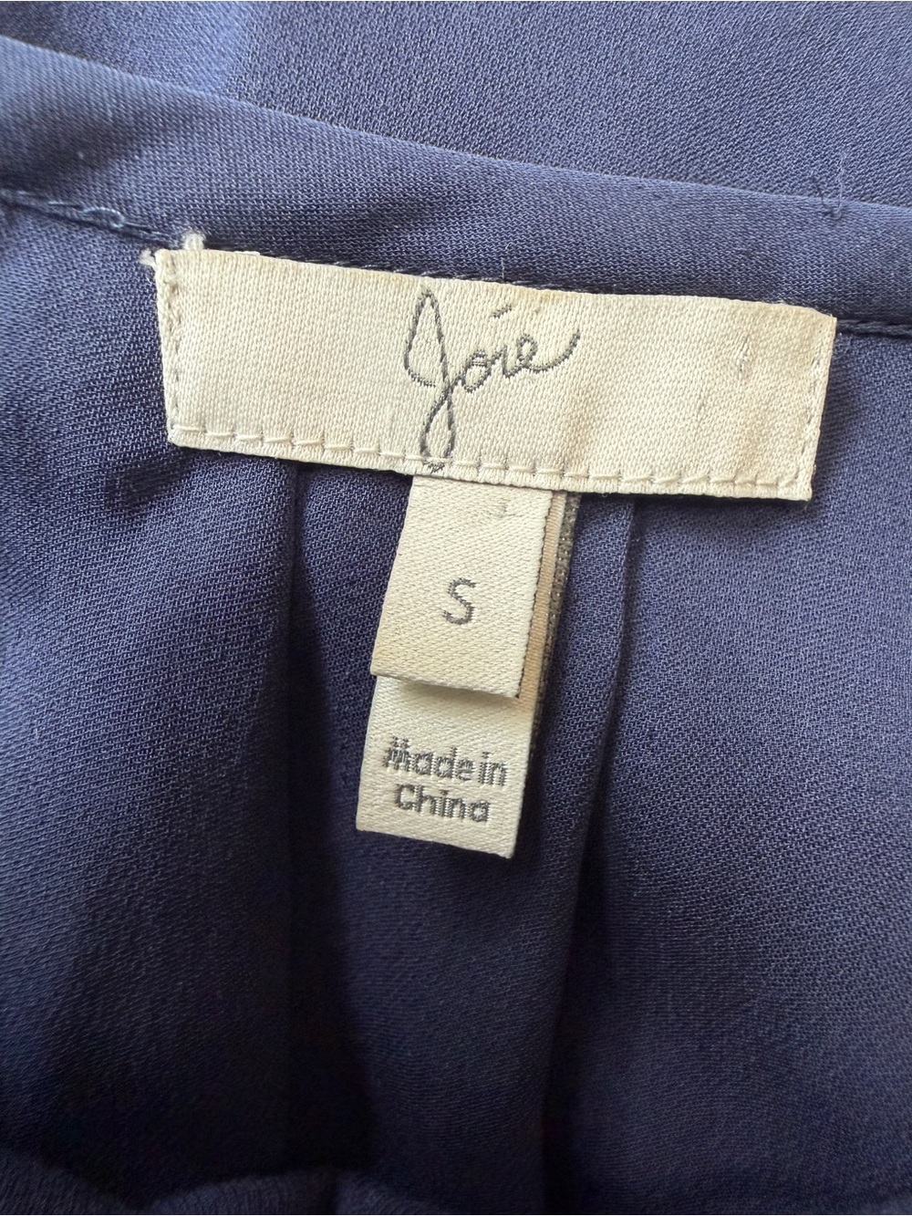 Joie Silk Navy Short-Sleeve V-Neck Shirt Dress Sz S - Picture 5 of 7